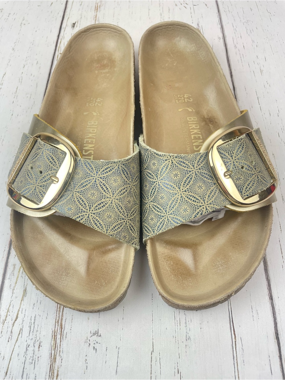 Birkenstock Limited Madrid Big Buckle Ceramic Pattern Blue/Gold Moroccan
